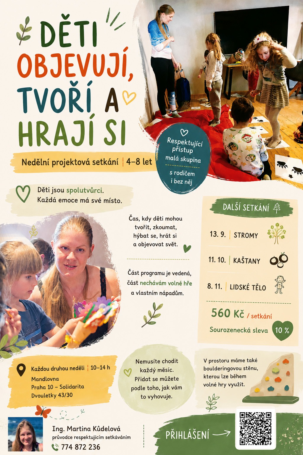 Děti při projektovém setkání s Martinou Kůdelovou